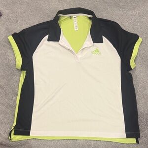 Adidas Kids Polo Shirt - Black, White, Lime